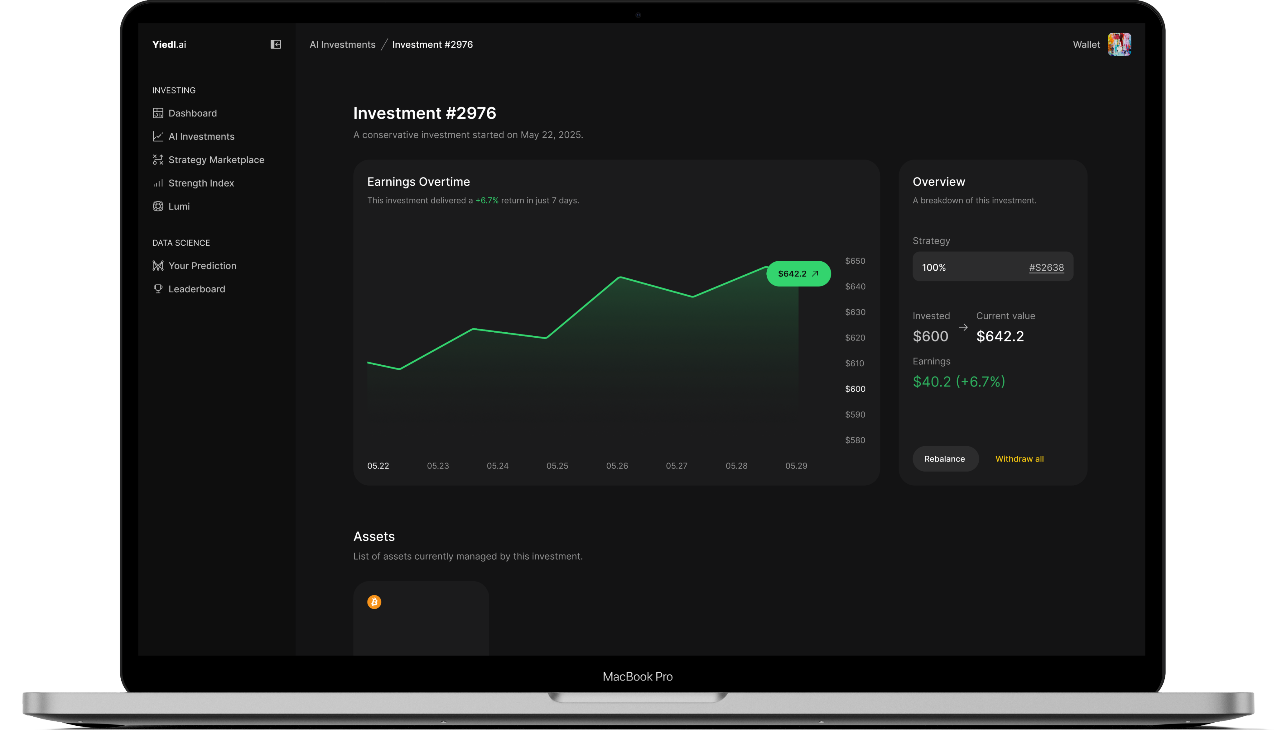 Macbook with YIEDL interface